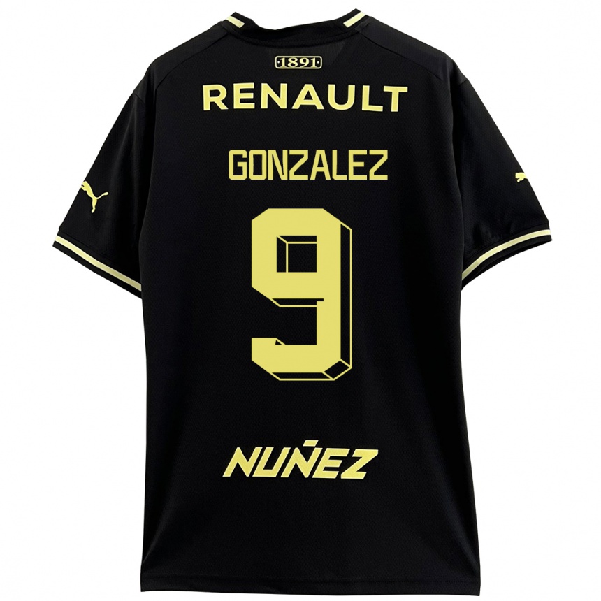 Hombre Fútbol Camiseta Franco González #9 Negro 2ª Equipación 2023/24