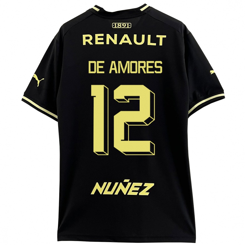 Hombre Fútbol Camiseta Guillermo De Amores #12 Negro 2ª Equipación 2023/24