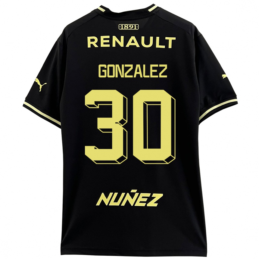 Hombre Fútbol Camiseta Ángel González #30 Negro 2ª Equipación 2023/24