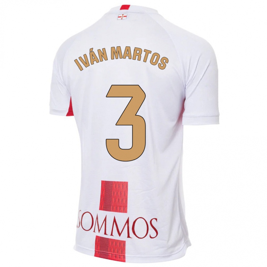 Hombre Fútbol Camiseta Iván Martos #3 Blanco 2ª Equipación 2023/24