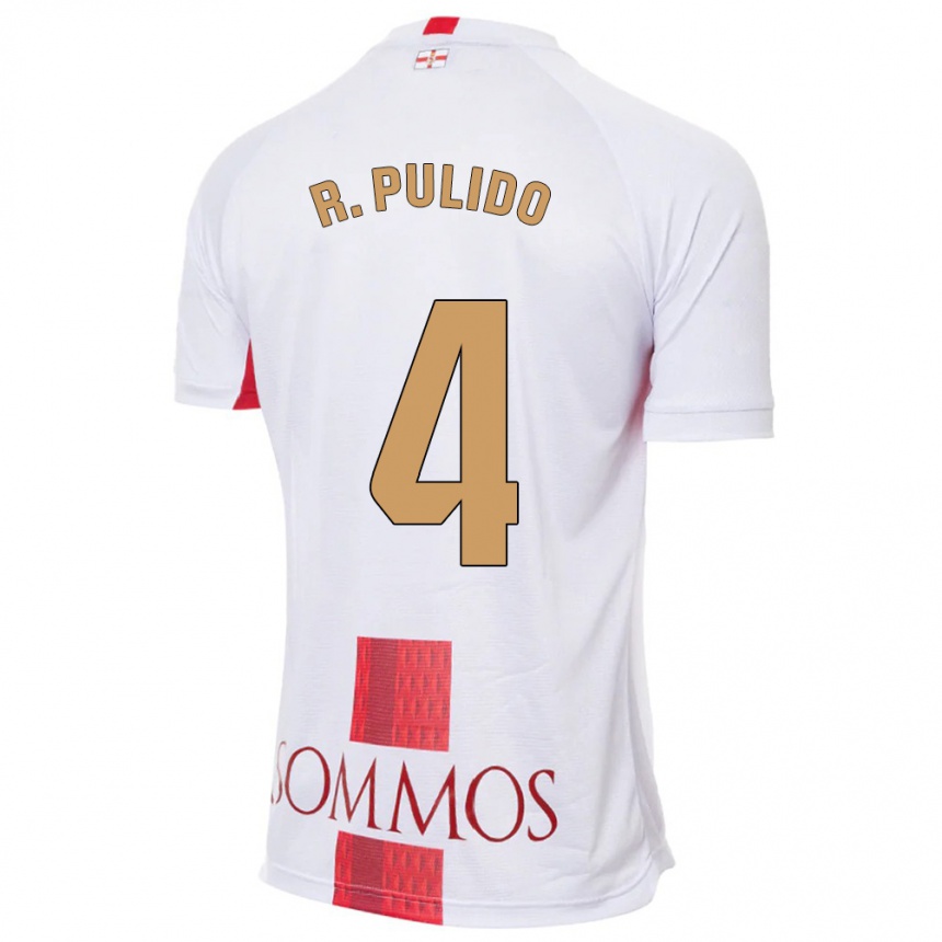 Hombre Fútbol Camiseta Rubén Pulido #4 Blanco 2ª Equipación 2023/24