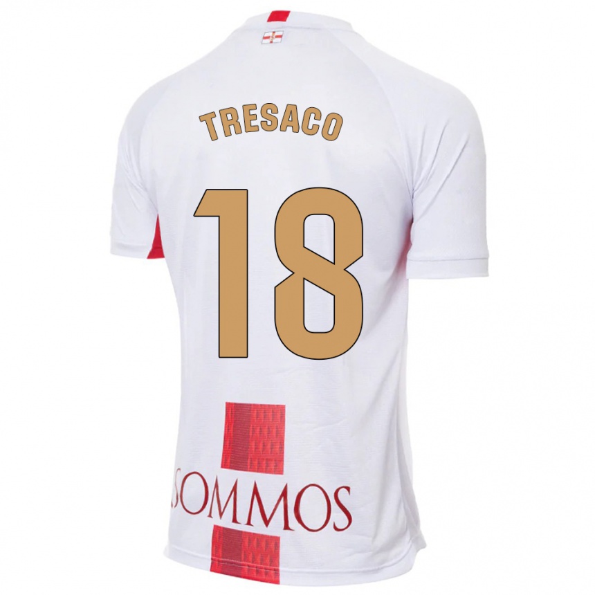 Hombre Fútbol Camiseta Rafa Tresaco #18 Blanco 2ª Equipación 2023/24