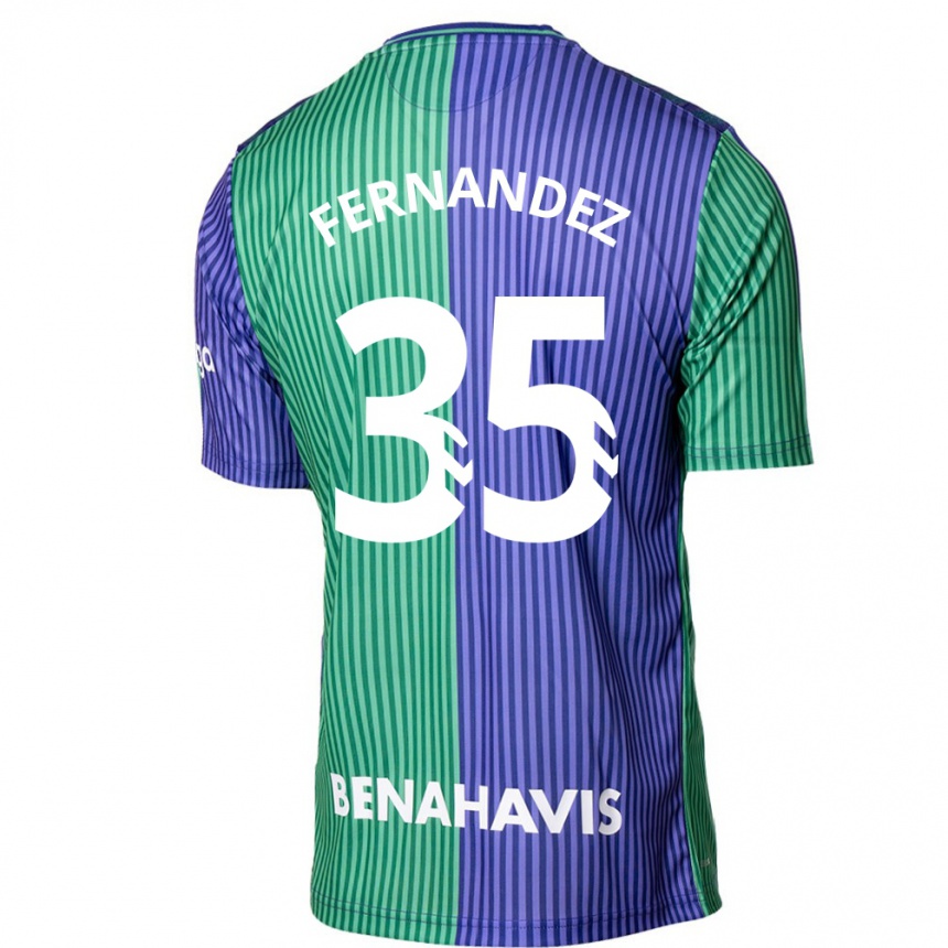 Hombre Fútbol Camiseta Inés Fernández #35 Verde Azul 2ª Equipación 2023/24