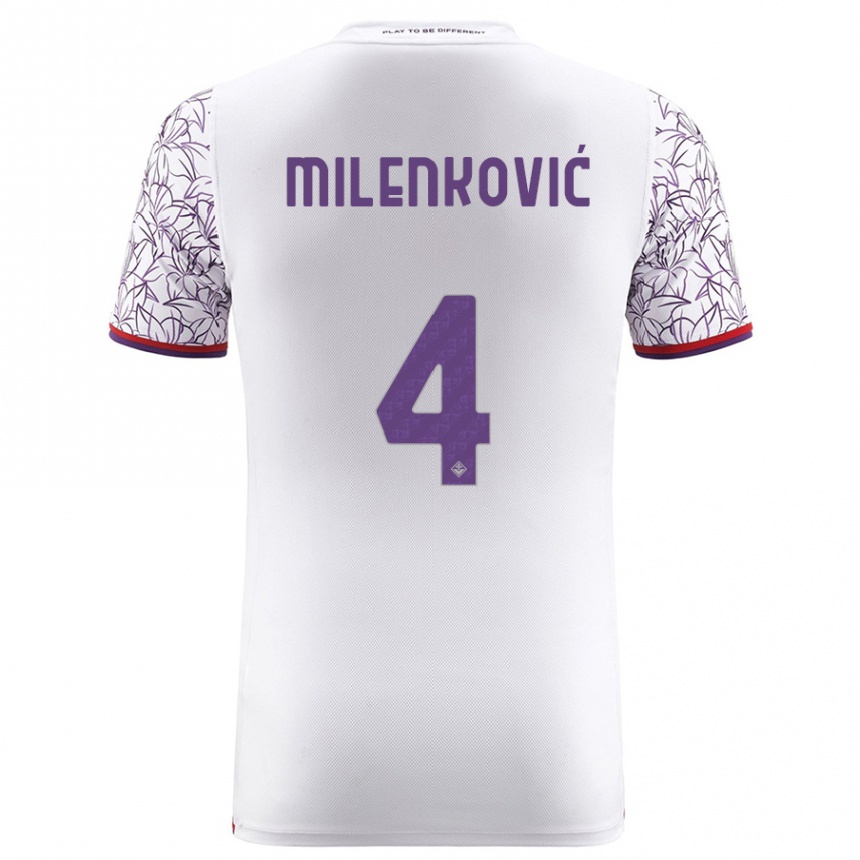 Hombre Fútbol Camiseta Nikola Milenković #4 Blanco 2ª Equipación 2023/24