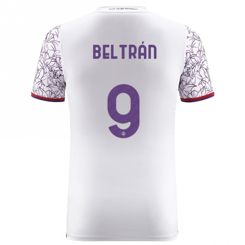 Hombre Fútbol Camiseta Lucas Beltrán #9 Blanco 2ª Equipación 2023/24