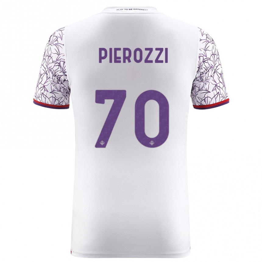 Hombre Fútbol Camiseta Niccolò Pierozzi #70 Blanco 2ª Equipación 2023/24