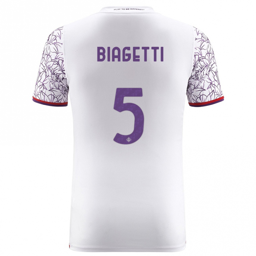 Hombre Fútbol Camiseta Christian Biagetti #5 Blanco 2ª Equipación 2023/24