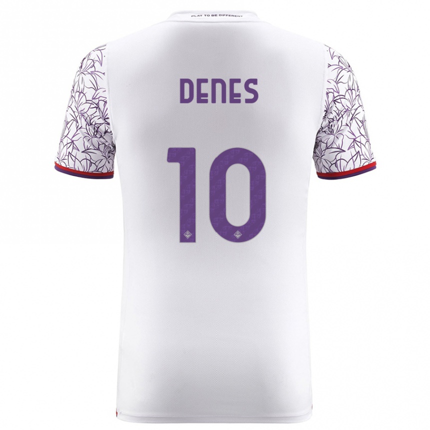 Hombre Fútbol Camiseta Adrián Dénes #10 Blanco 2ª Equipación 2023/24