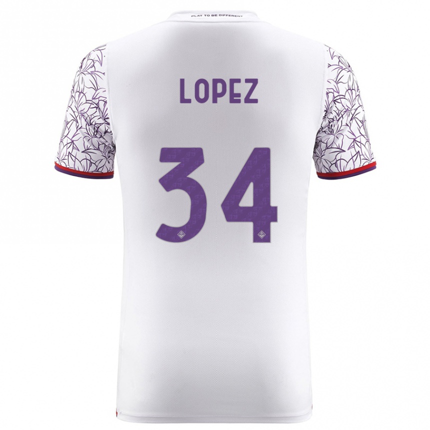 Hombre Fútbol Camiseta Lucas López #34 Blanco 2ª Equipación 2023/24