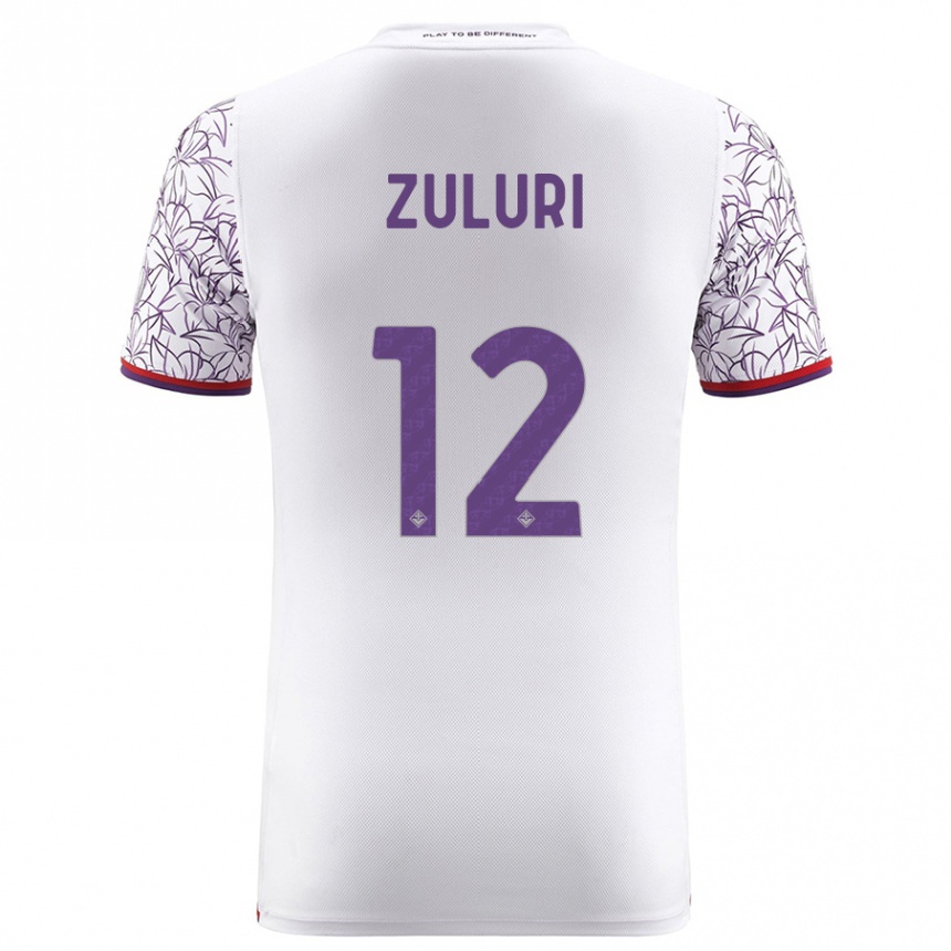 Hombre Fútbol Camiseta Athena Zuluri #12 Blanco 2ª Equipación 2023/24