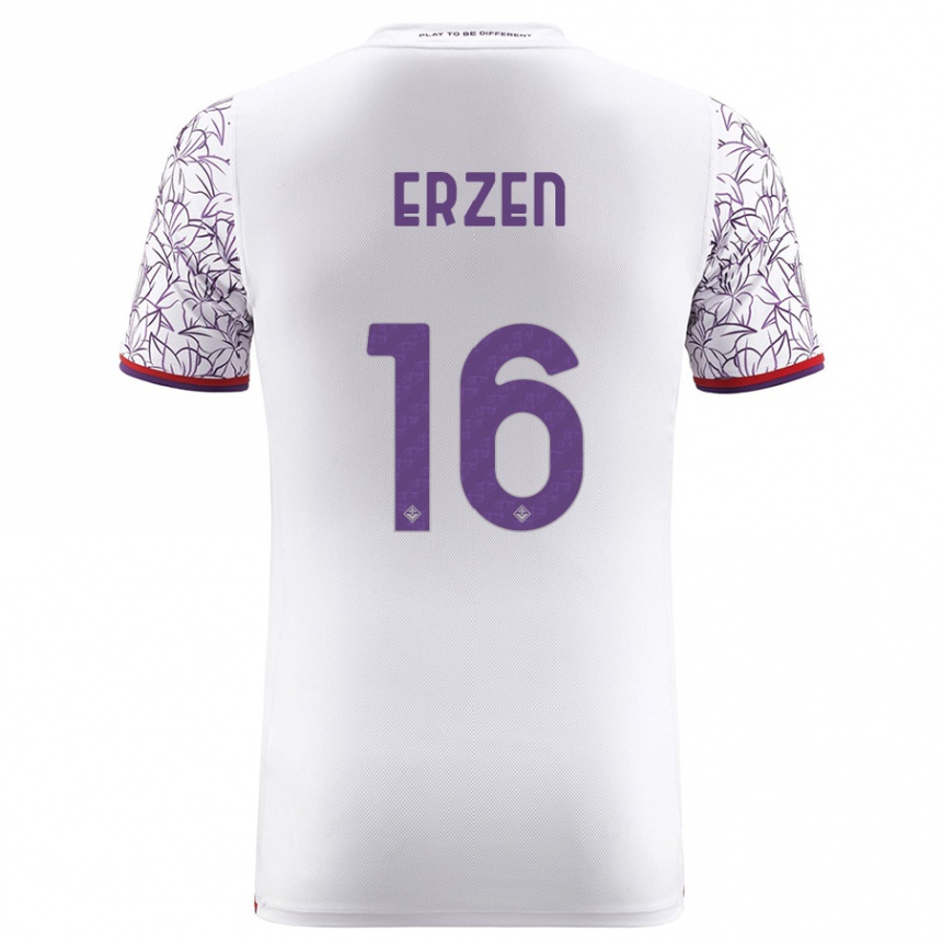 Hombre Fútbol Camiseta Kaja Erzen #16 Blanco 2ª Equipación 2023/24
