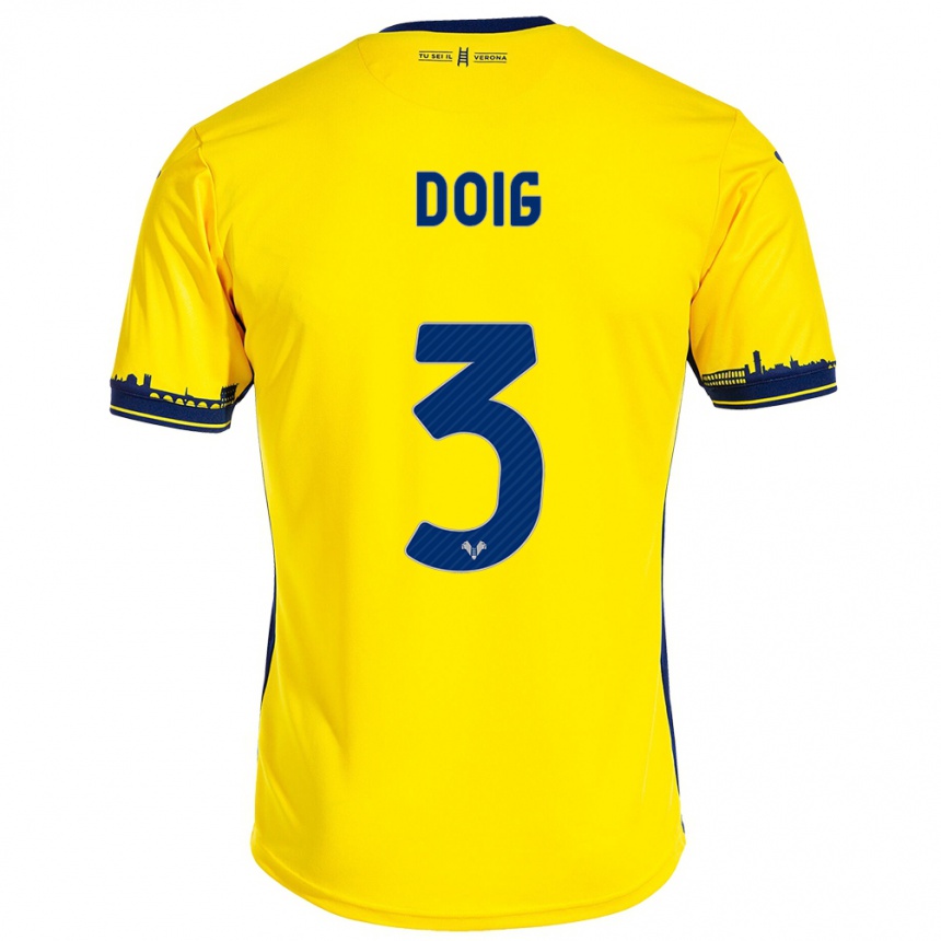 Hombre Fútbol Camiseta Josh Doig #3 Amarillo 2ª Equipación 2023/24