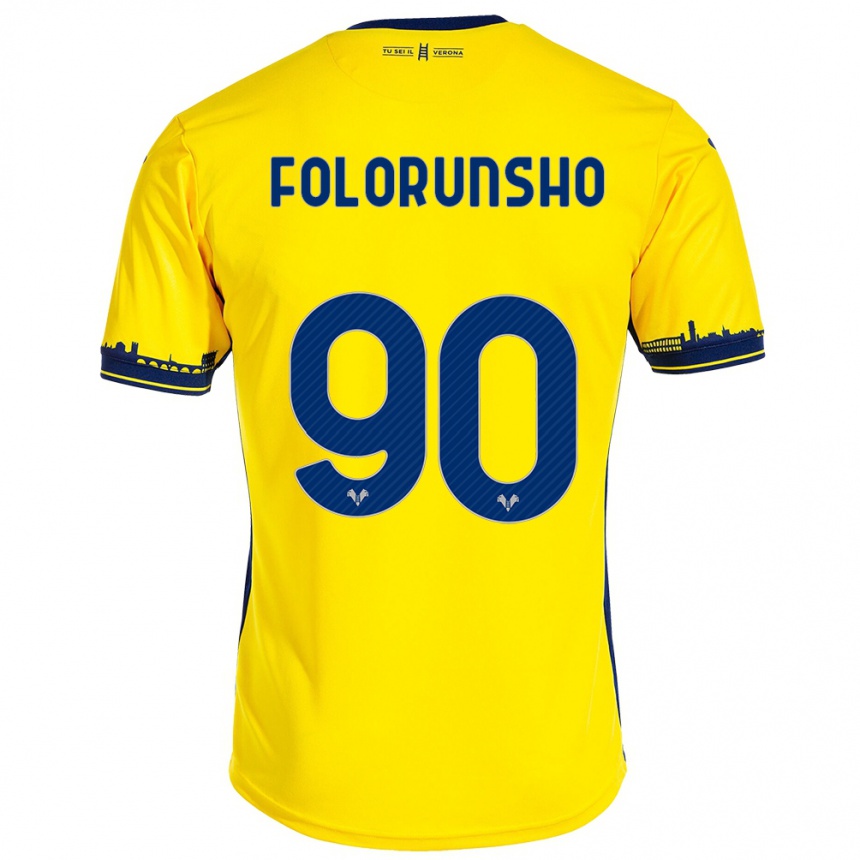 Hombre Fútbol Camiseta Michael Folorunsho #90 Amarillo 2ª Equipación 2023/24