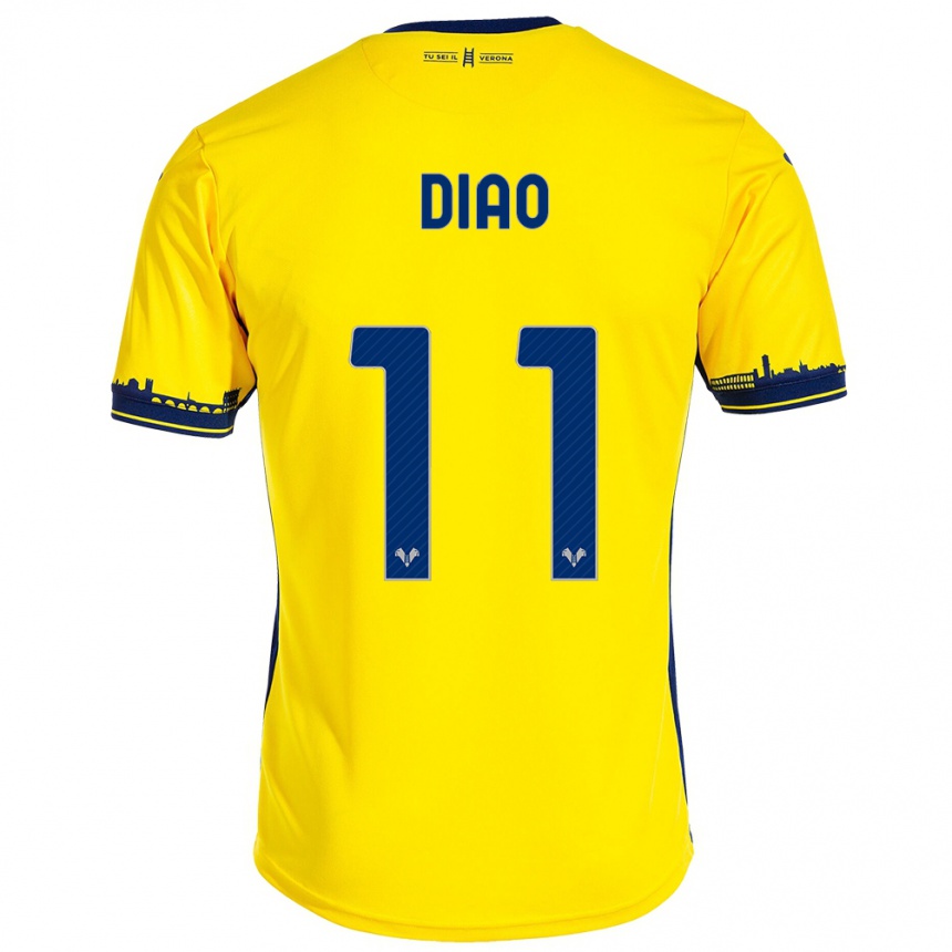 Hombre Fútbol Camiseta Siren Diao #11 Amarillo 2ª Equipación 2023/24