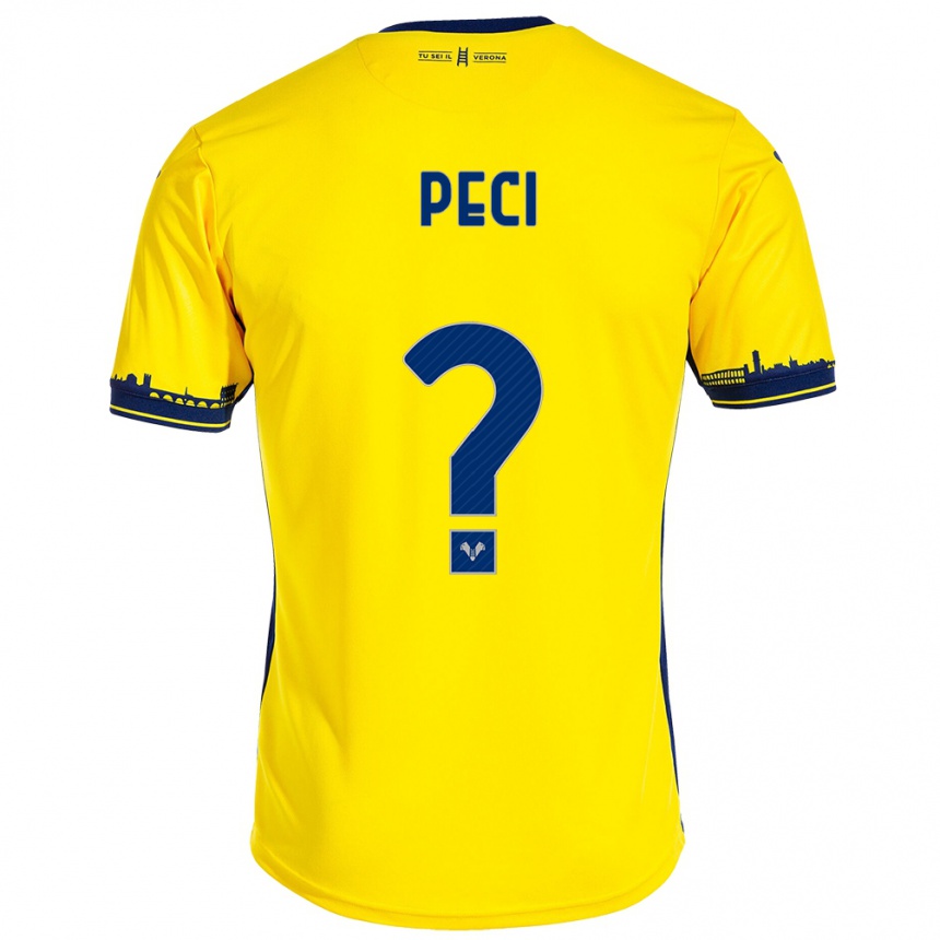 Hombre Fútbol Camiseta Jurgen Peci #0 Amarillo 2ª Equipación 2023/24