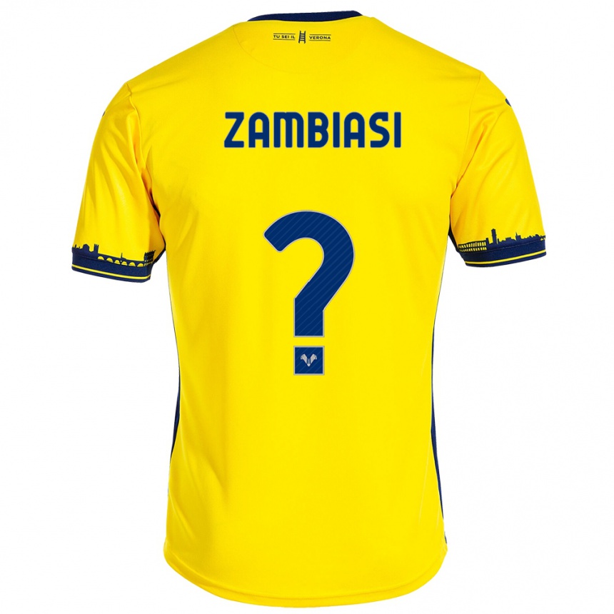 Hombre Fútbol Camiseta Yonas Zambiasi #0 Amarillo 2ª Equipación 2023/24