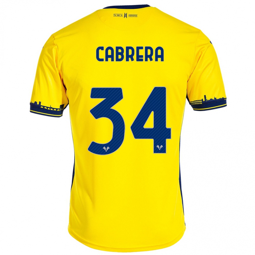 Hombre Fútbol Camiseta Ilena Cabrera #34 Amarillo 2ª Equipación 2023/24