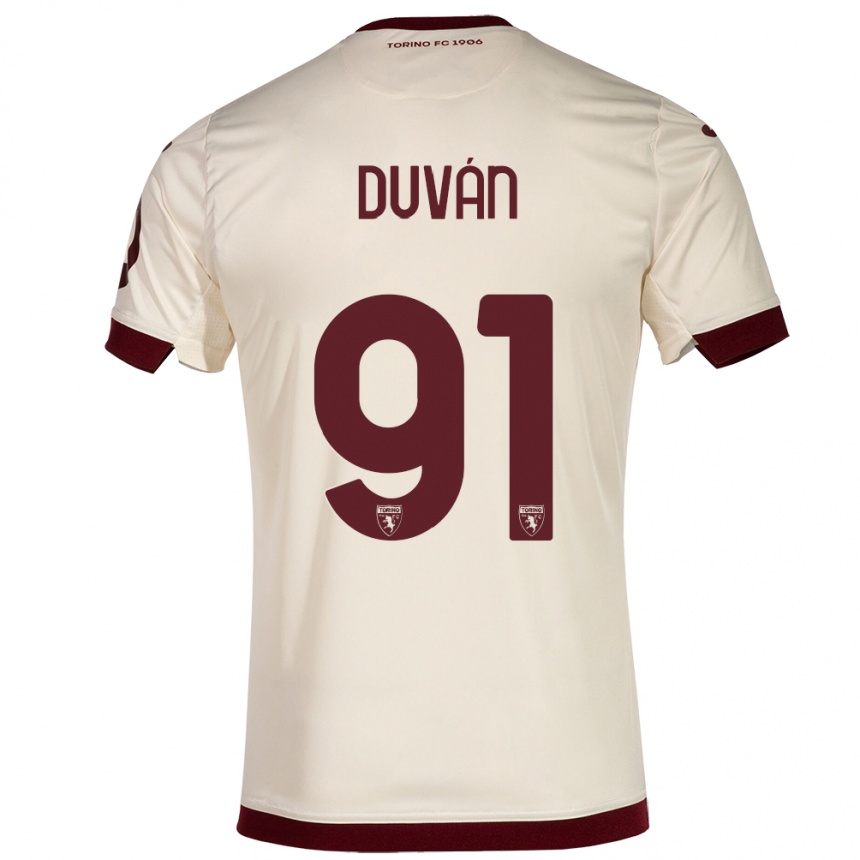 Hombre Fútbol Camiseta Duván Zapata #91 Champán 2ª Equipación 2023/24
