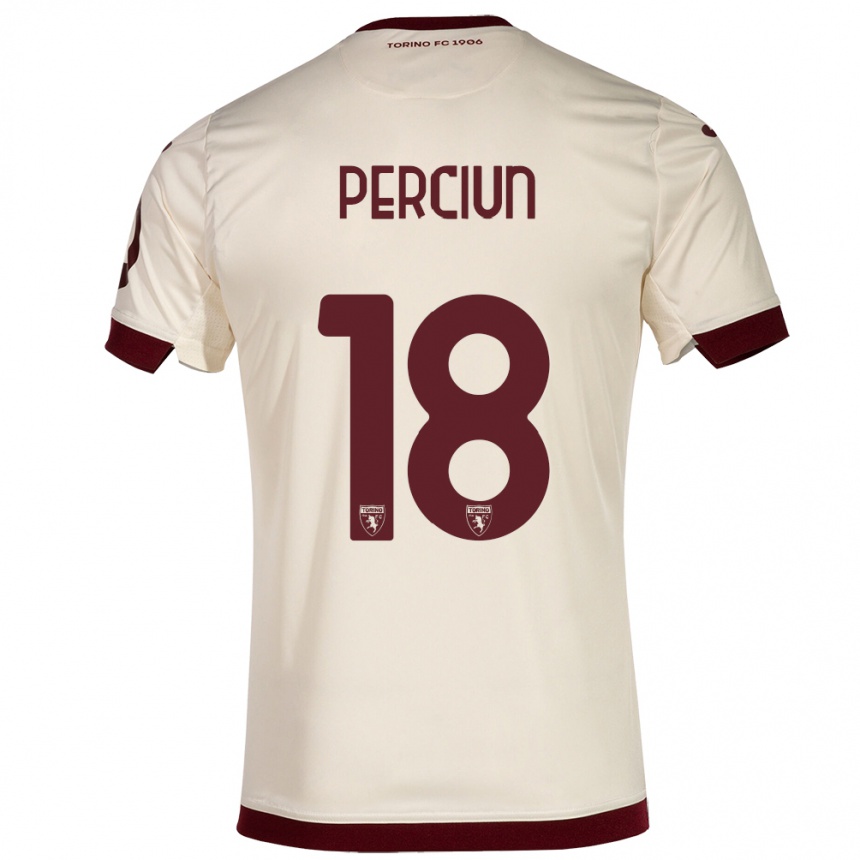 Hombre Fútbol Camiseta Sergiu Perciun #18 Champán 2ª Equipación 2023/24