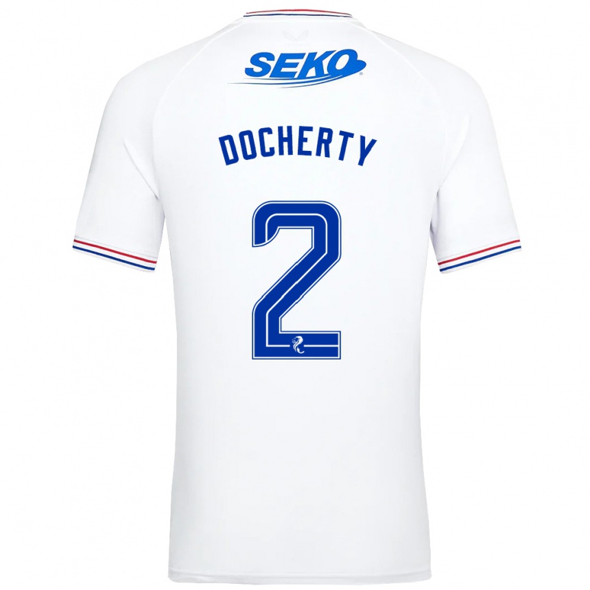 Hombre Fútbol Camiseta Nicola Docherty #2 Blanco 2ª Equipación 2023/24