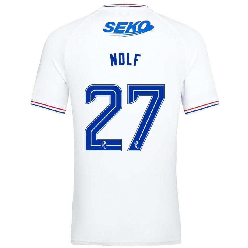 Hombre Fútbol Camiseta Madeline Nolf #27 Blanco 2ª Equipación 2023/24