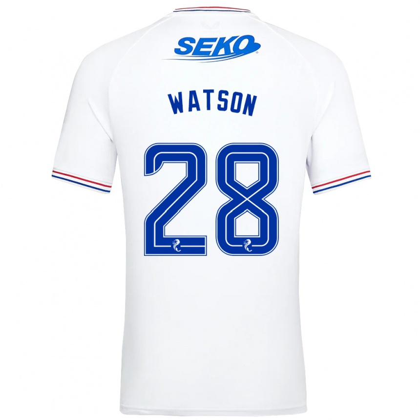 Hombre Fútbol Camiseta Emma Watson #28 Blanco 2ª Equipación 2023/24