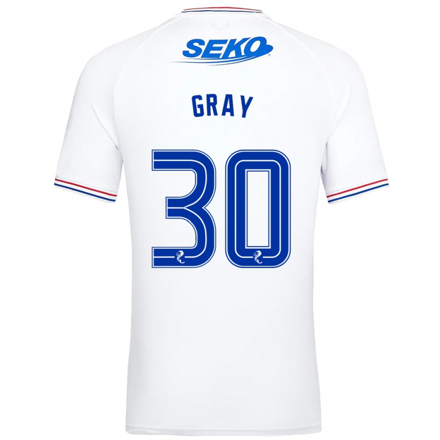 Hombre Fútbol Camiseta Georgia Gray #30 Blanco 2ª Equipación 2023/24