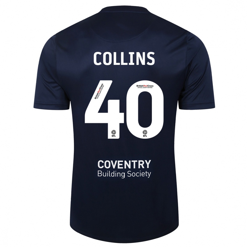 Hombre Fútbol Camiseta Brad Collins #40 Rojo Azul Marino 2ª Equipación 2023/24
