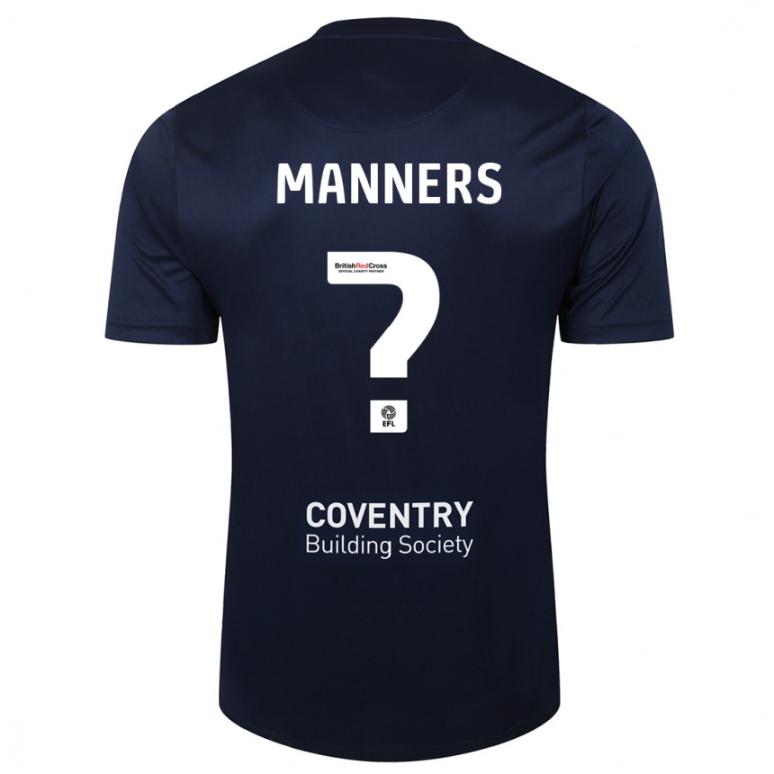Hombre Fútbol Camiseta Charlie Manners #0 Rojo Azul Marino 2ª Equipación 2023/24