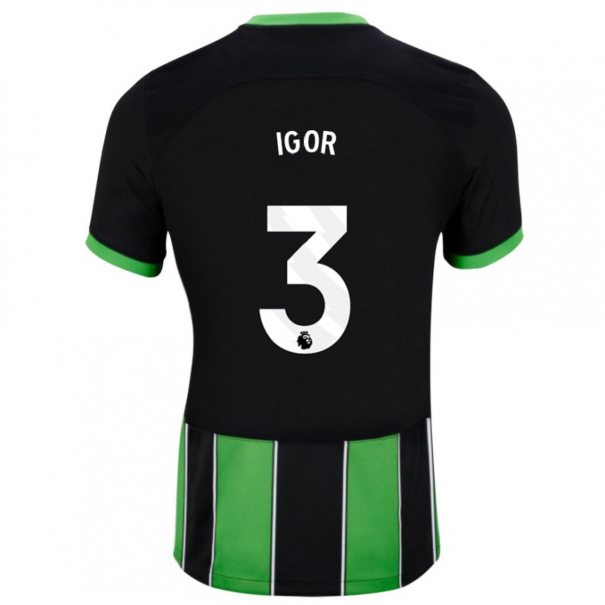 Hombre Fútbol Camiseta Igor #3 Verde Negro 2ª Equipación 2023/24