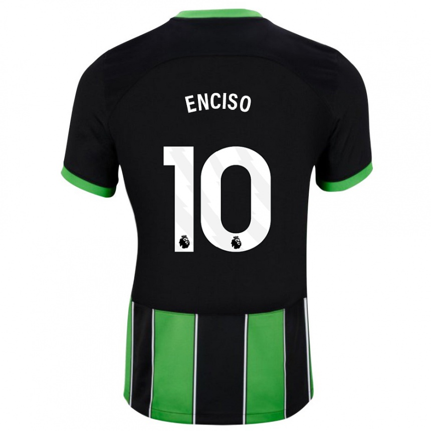 Hombre Fútbol Camiseta Julio Enciso #10 Verde Negro 2ª Equipación 2023/24