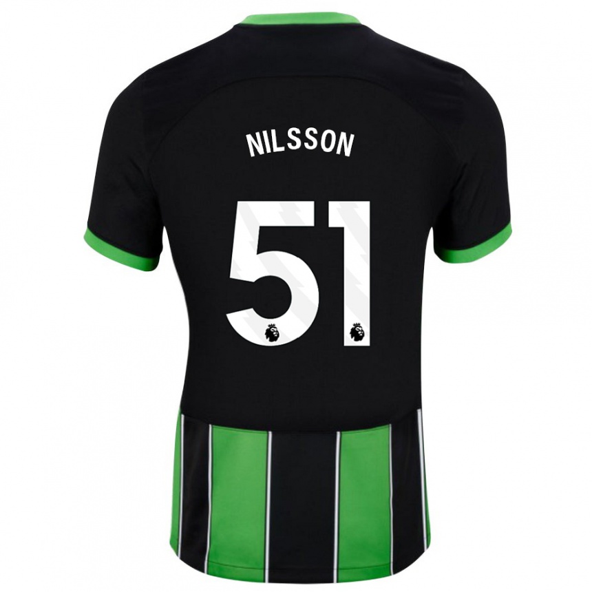 Hombre Fútbol Camiseta Casper Nilsson #51 Verde Negro 2ª Equipación 2023/24