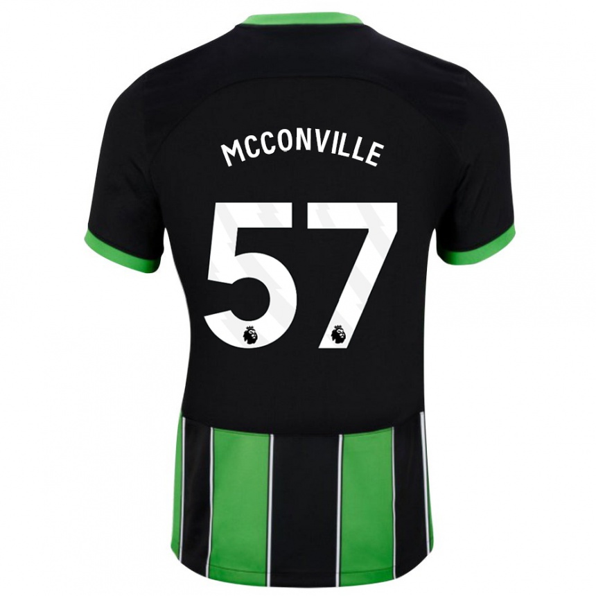 Hombre Fútbol Camiseta Ruairi Mcconville #57 Verde Negro 2ª Equipación 2023/24