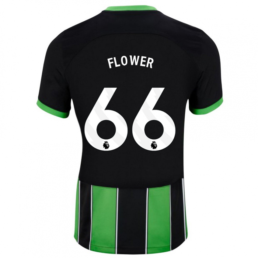 Hombre Fútbol Camiseta Louis Flower #66 Verde Negro 2ª Equipación 2023/24