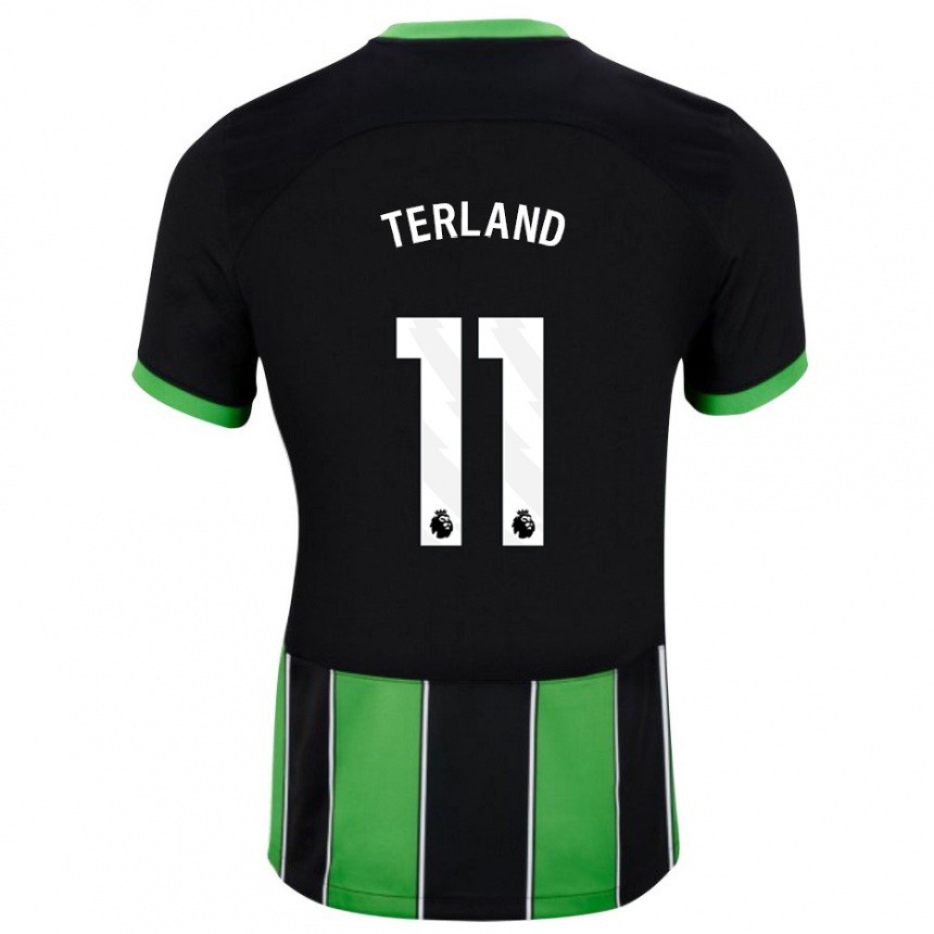 Hombre Fútbol Camiseta Elisabeth Terland #11 Verde Negro 2ª Equipación 2023/24