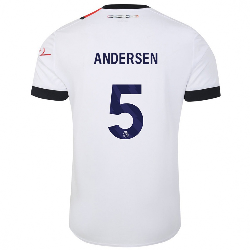 Hombre Fútbol Camiseta Mads Andersen #5 Blanco 2ª Equipación 2023/24