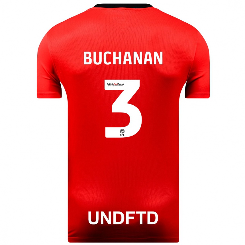 Hombre Fútbol Camiseta Lee Buchanan #3 Rojo 2ª Equipación 2023/24