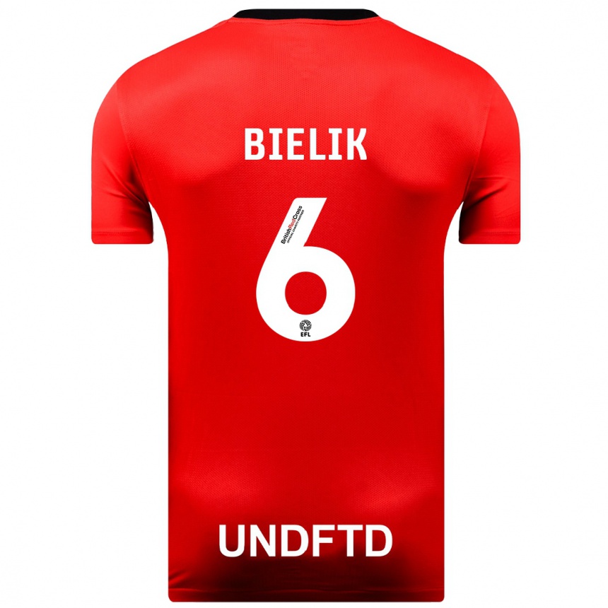 Hombre Fútbol Camiseta Krystian Bielik #6 Rojo 2ª Equipación 2023/24