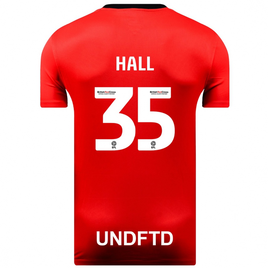 Hombre Fútbol Camiseta George Hall #35 Rojo 2ª Equipación 2023/24