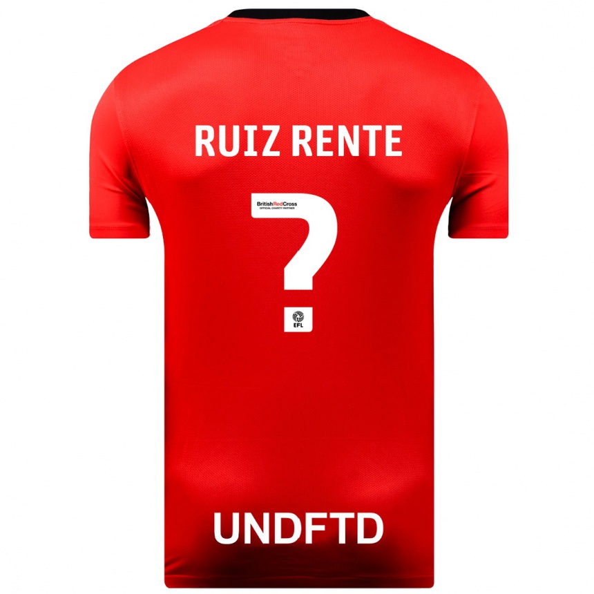 Hombre Fútbol Camiseta Álvaro Ruiz Rente #0 Rojo 2ª Equipación 2023/24