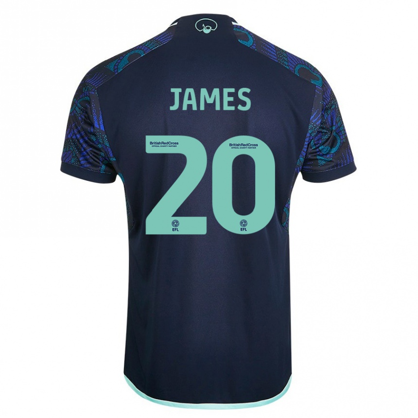 Hombre Fútbol Camiseta Daniel James #20 Azul 2ª Equipación 2023/24