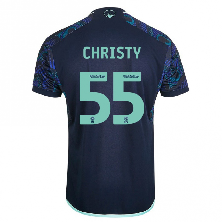 Hombre Fútbol Camiseta Harry Christy #55 Azul 2ª Equipación 2023/24