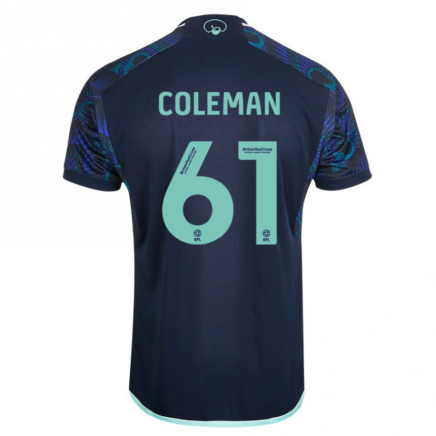 Hombre Fútbol Camiseta Cian Coleman #61 Azul 2ª Equipación 2023/24