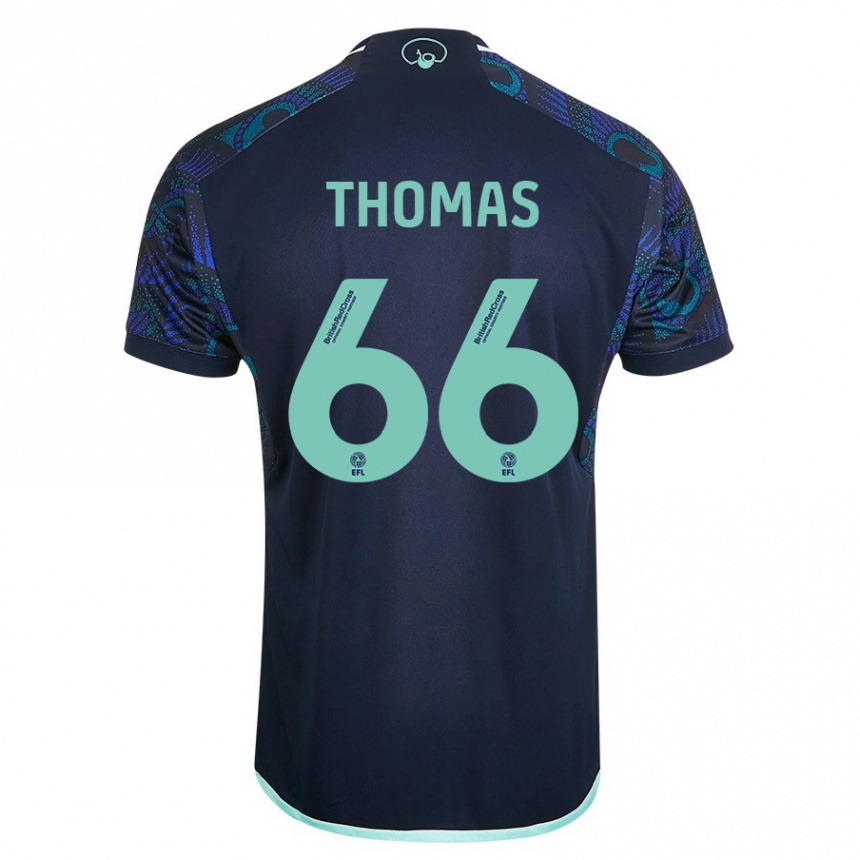 Hombre Fútbol Camiseta Luca Thomas #66 Azul 2ª Equipación 2023/24