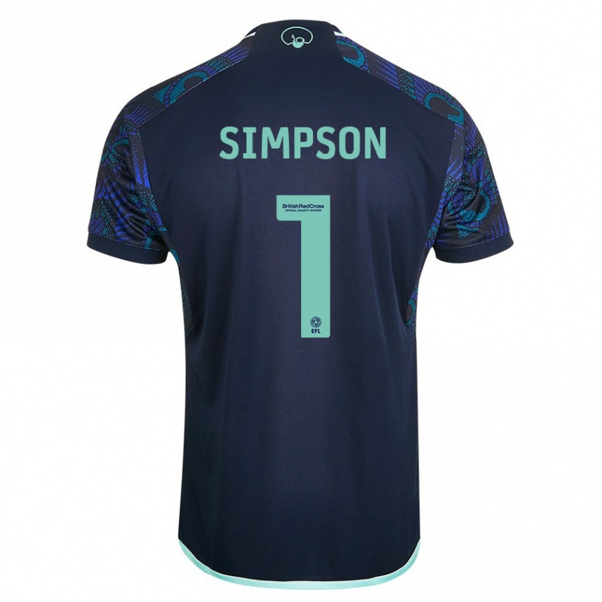 Hombre Fútbol Camiseta Carrie Simpson #1 Azul 2ª Equipación 2023/24
