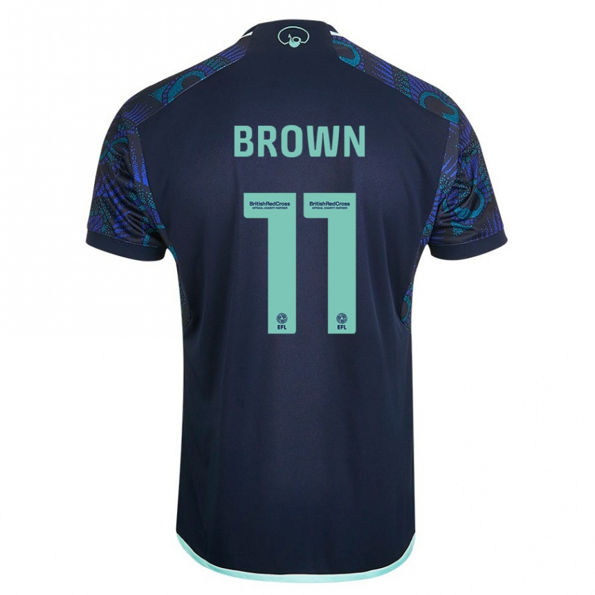 Hombre Fútbol Camiseta Abbie Brown #11 Azul 2ª Equipación 2023/24