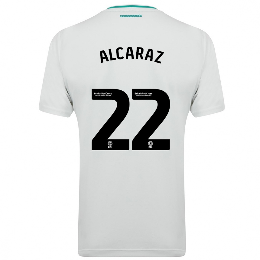 Hombre Fútbol Camiseta Carlos Alcaraz #22 Blanco 2ª Equipación 2023/24
