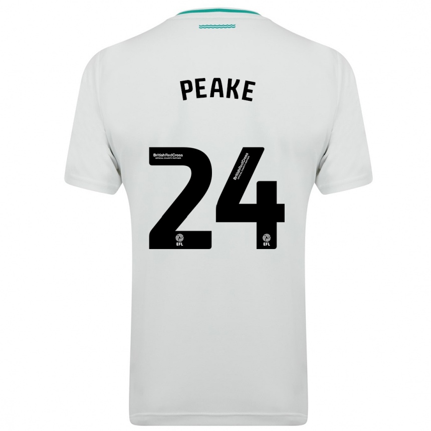 Hombre Fútbol Camiseta Paige Peake #24 Blanco 2ª Equipación 2023/24