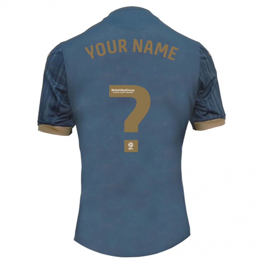 Hombre Fútbol Camiseta Su Nombre #0 Verde Azulado Oscuro 2ª Equipación 2023/24