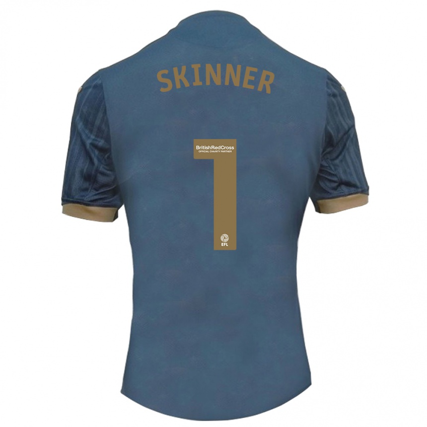 Hombre Fútbol Camiseta Claire Skinner #1 Verde Azulado Oscuro 2ª Equipación 2023/24